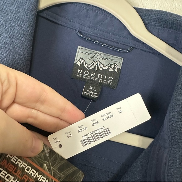 NEW J. Crew Dark Blue Nordic Polartec Sweater Fleece Shirt Jacket Shacket XL - Picture 4 of 7